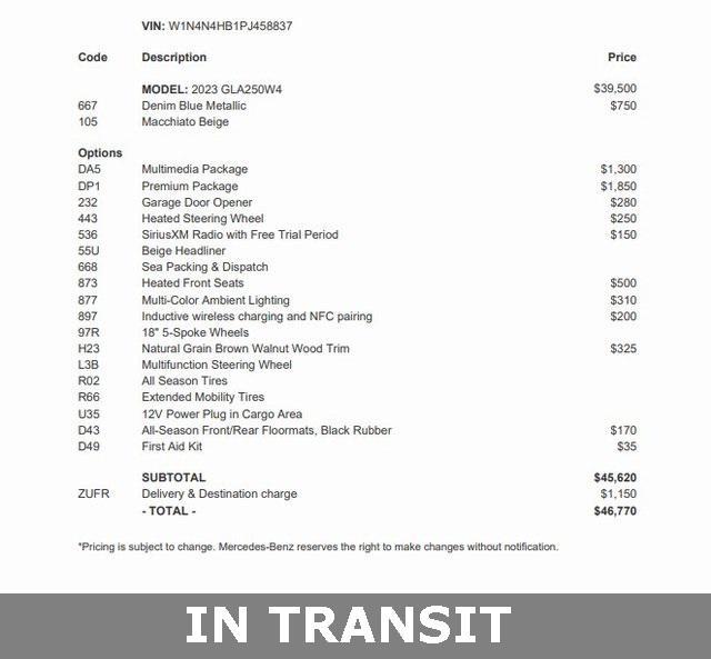 used 2023 Mercedes-Benz GLA 250 car, priced at $29,900