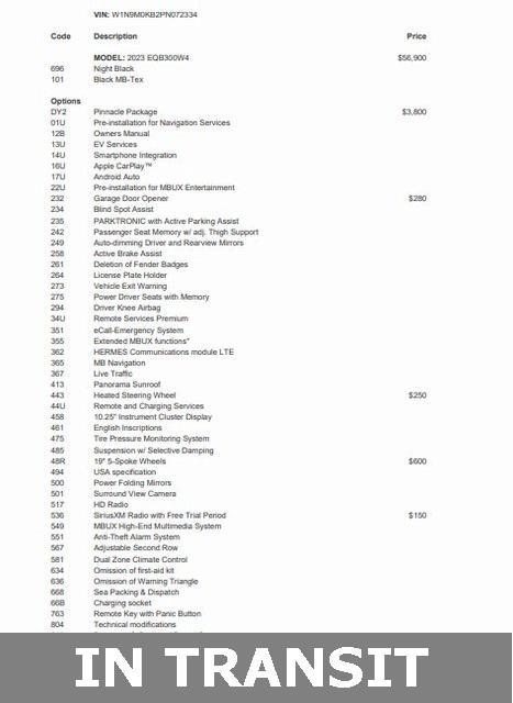 used 2023 Mercedes-Benz EQB 300 car, priced at $31,900