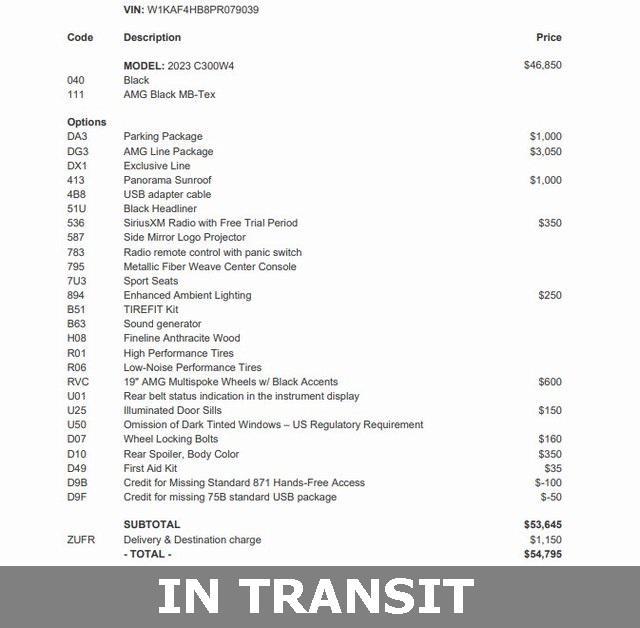 used 2023 Mercedes-Benz C-Class car, priced at $38,900