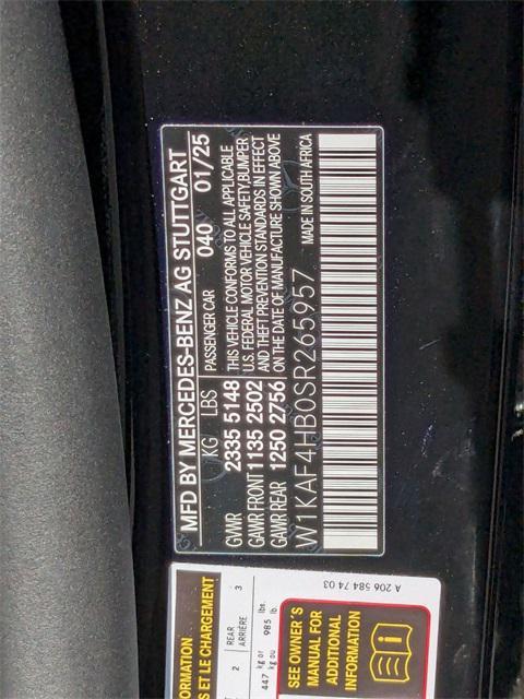 new 2025 Mercedes-Benz C-Class car, priced at $52,050
