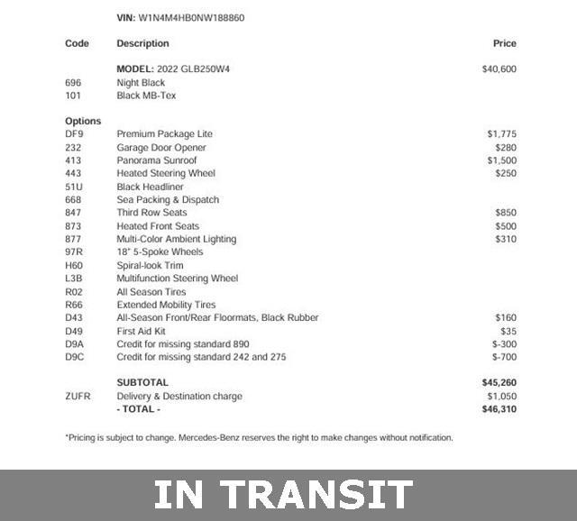 used 2022 Mercedes-Benz GLB 250 car, priced at $31,900