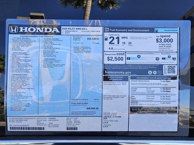 new 2025 Honda Pilot car, priced at $45,811