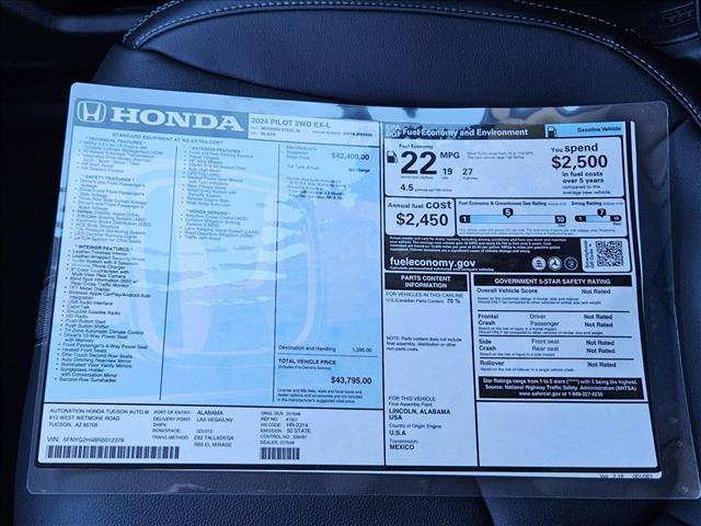new 2024 Honda Pilot car, priced at $42,950