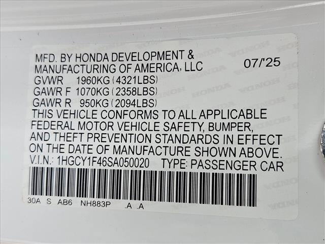 new 2025 Honda Accord car, priced at $30,996
