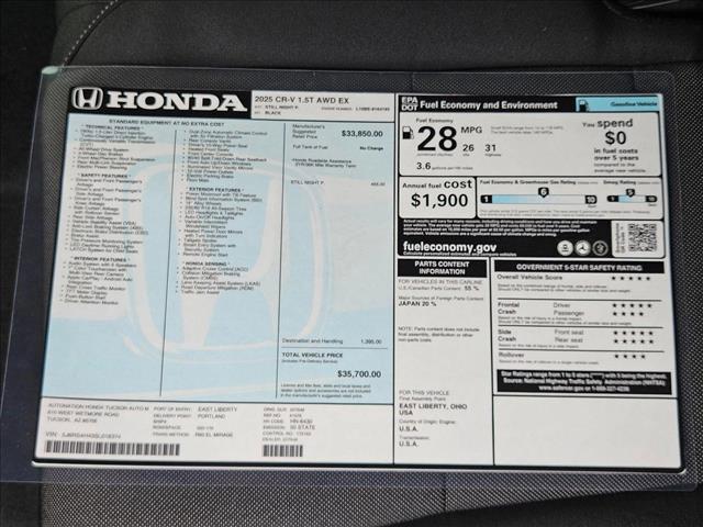 new 2025 Honda CR-V car, priced at $35,158