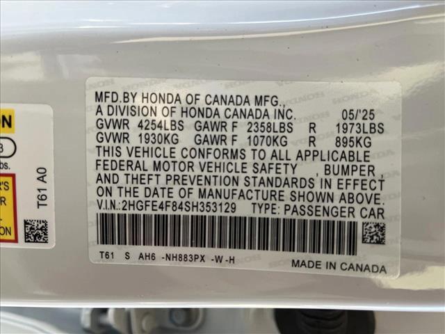 new 2025 Honda Civic Hybrid car, priced at $30,555