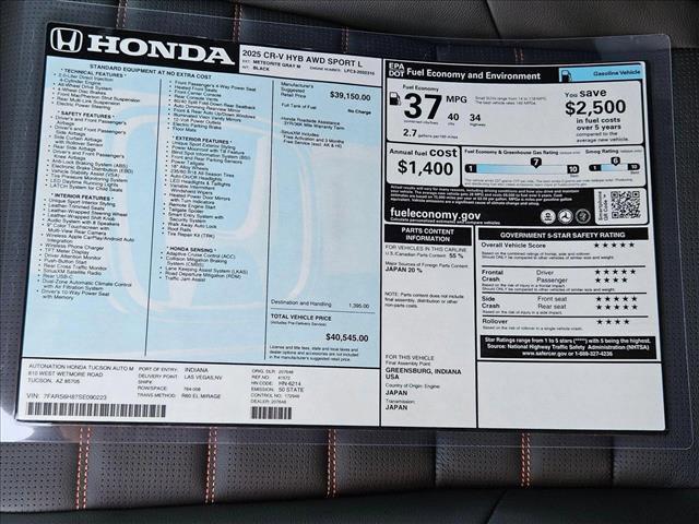 new 2025 Honda CR-V Hybrid car, priced at $39,380