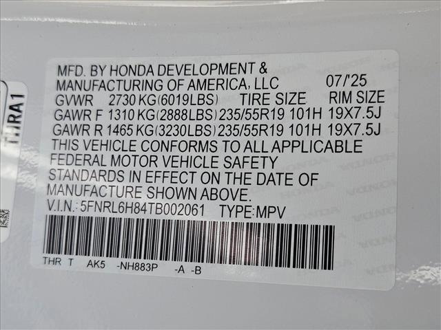 new 2026 Honda Odyssey car, priced at $46,903