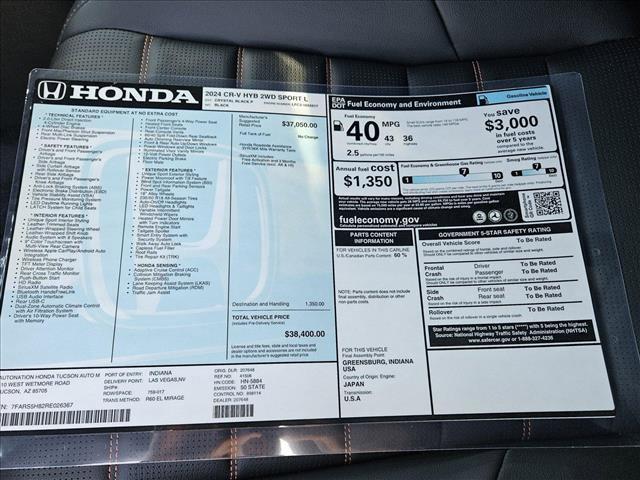 new 2024 Honda CR-V Hybrid car, priced at $36,737