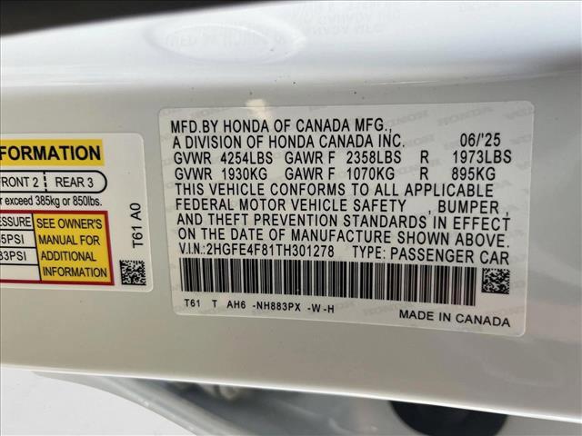 new 2026 Honda Civic Hybrid car, priced at $30,900