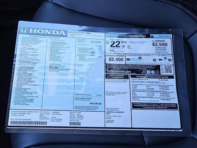 new 2025 Honda Pilot car, priced at $46,006