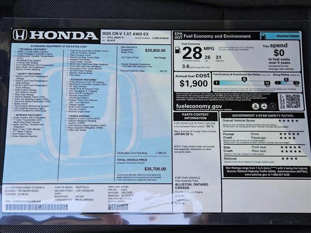 new 2025 Honda CR-V car, priced at $35,158