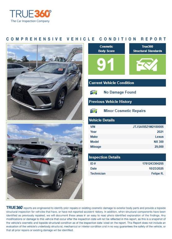 used 2021 Lexus NX 300 car, priced at $34,999