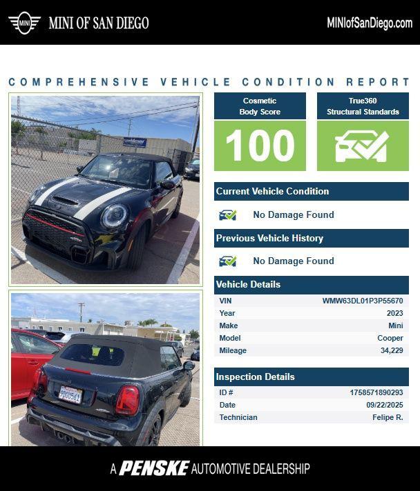 used 2023 MINI Convertible car, priced at $35,999