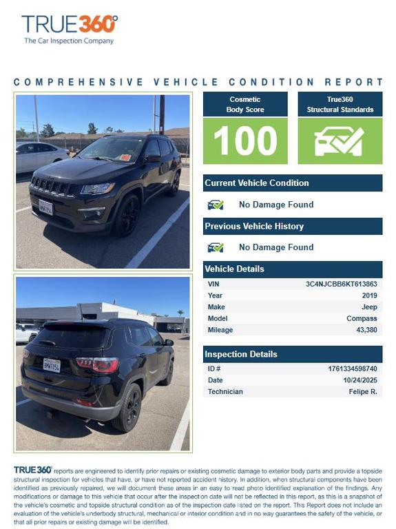used 2019 Jeep Compass car, priced at $17,999