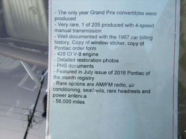 used 1967 Pontiac Grand Prix car, priced at $235,000