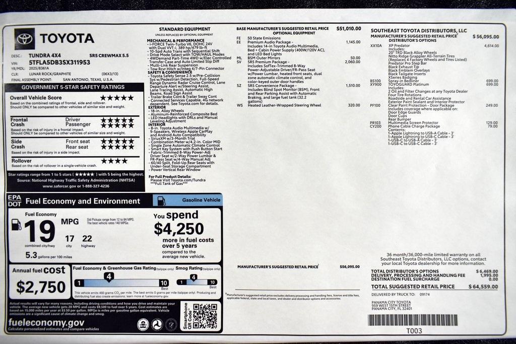 new 2025 Toyota Tundra car, priced at $64,559