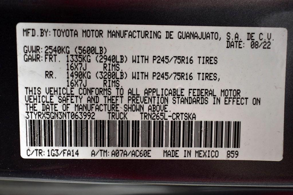 used 2022 Toyota Tacoma car, priced at $26,887