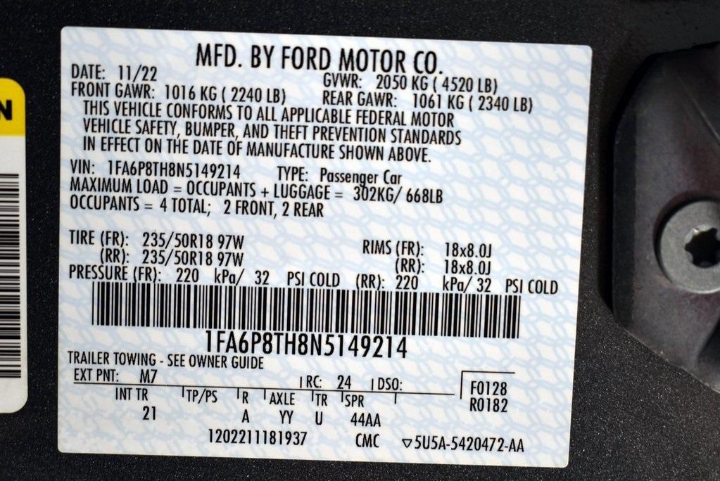 used 2022 Ford Mustang car, priced at $23,998