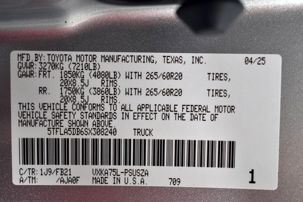 new 2025 Toyota Tundra car, priced at $60,268