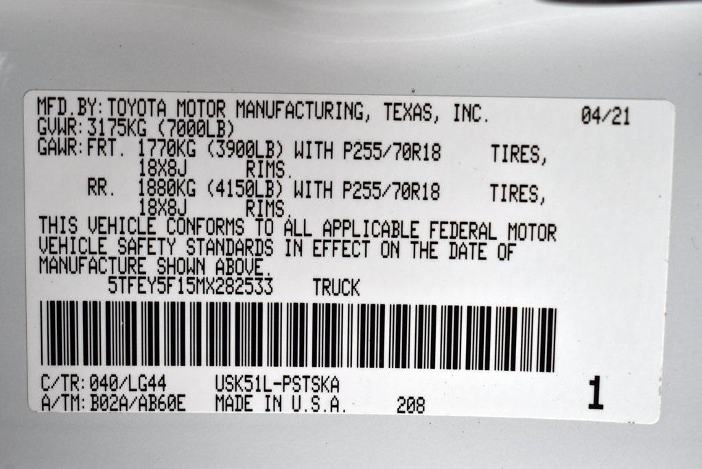 used 2021 Toyota Tundra car, priced at $42,613