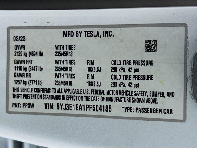 used 2023 Tesla Model 3 car, priced at $25,799