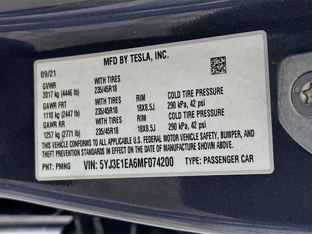 used 2021 Tesla Model 3 car, priced at $21,997