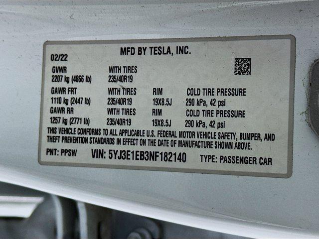 used 2022 Tesla Model 3 car, priced at $23,496