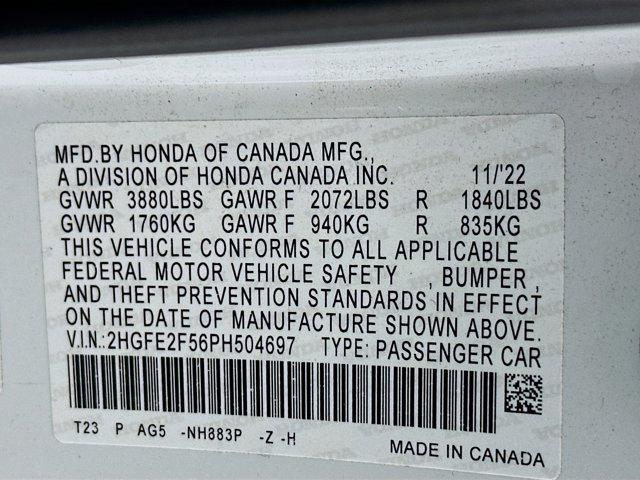 used 2023 Honda Civic car, priced at $24,797