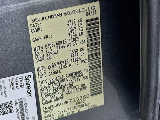 used 2021 Nissan Frontier car, priced at $21,297