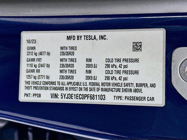used 2023 Tesla Model 3 car, priced at $29,697