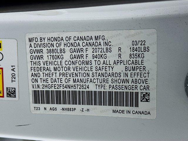 used 2022 Honda Civic car, priced at $23,197