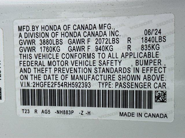used 2024 Honda Civic car, priced at $24,997