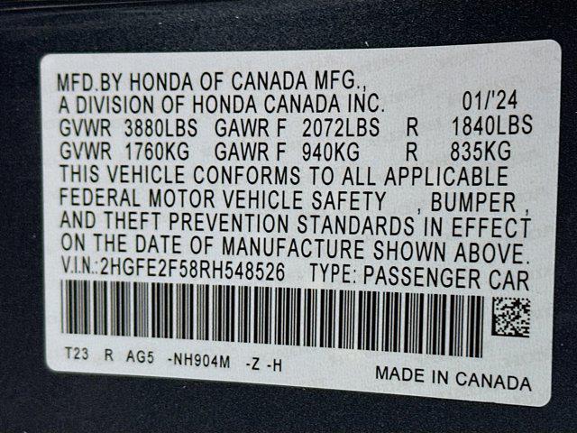 used 2024 Honda Civic car, priced at $24,597