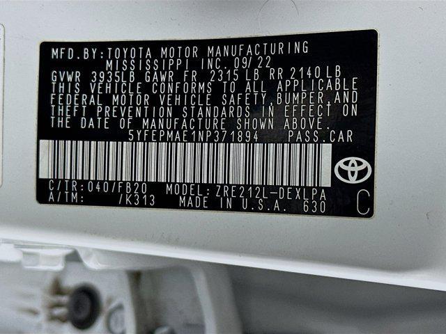 used 2022 Toyota Corolla car, priced at $19,397