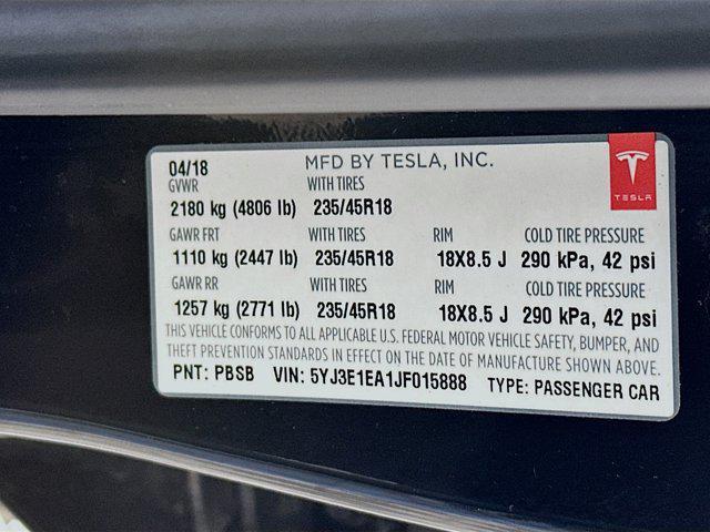 used 2018 Tesla Model 3 car, priced at $21,397
