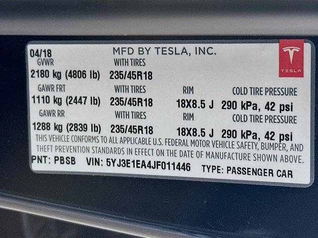 used 2018 Tesla Model 3 car, priced at $21,997
