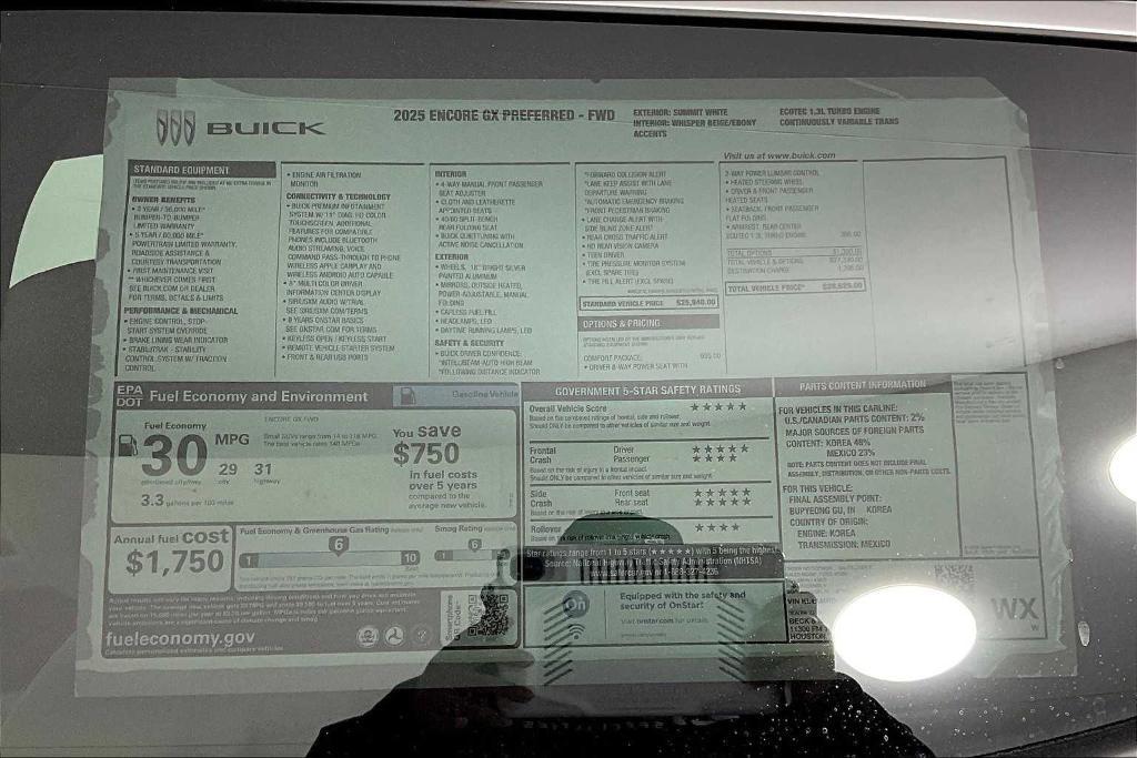 new 2025 Buick Encore GX car, priced at $27,767