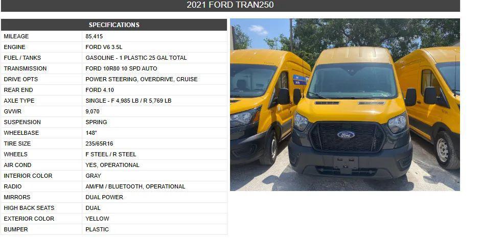used 2021 Ford Transit-250 car, priced at $22,995