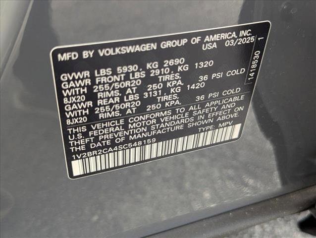 new 2025 Volkswagen Atlas car, priced at $47,916