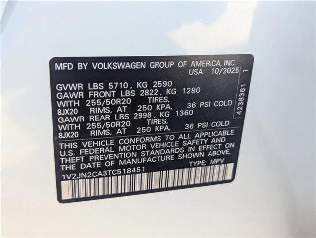 new 2026 Volkswagen Atlas car, priced at $47,803