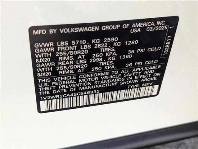new 2025 Volkswagen Atlas car, priced at $42,161