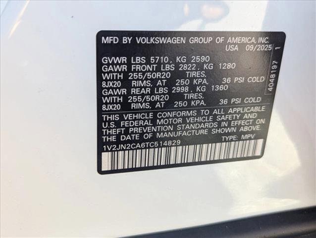 new 2026 Volkswagen Atlas car, priced at $48,498