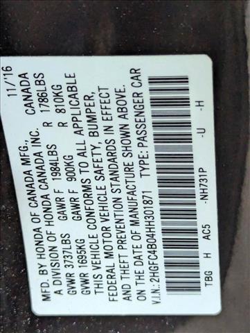 used 2017 Honda Civic car, priced at $15,683