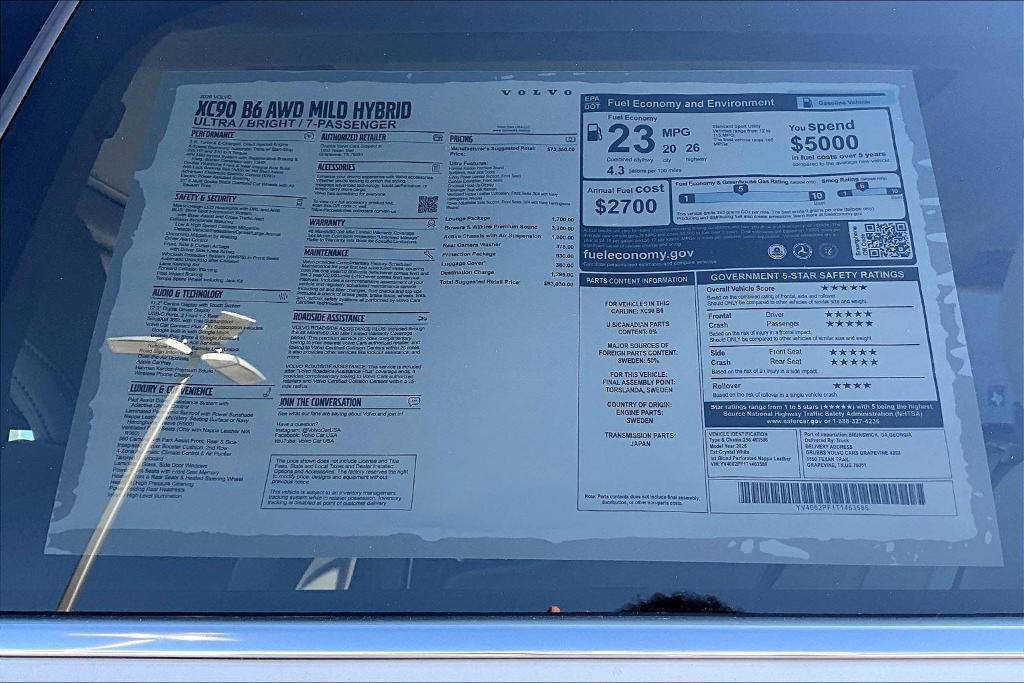 new 2026 Volvo XC90 car, priced at $83,030