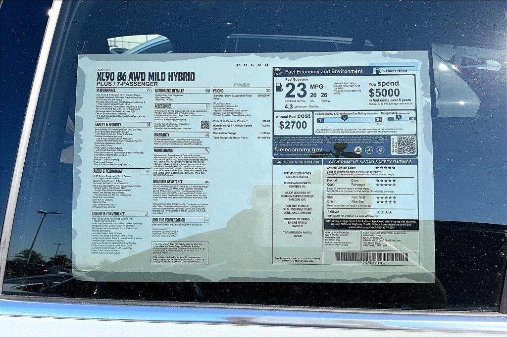 new 2026 Volvo XC90 car, priced at $71,825