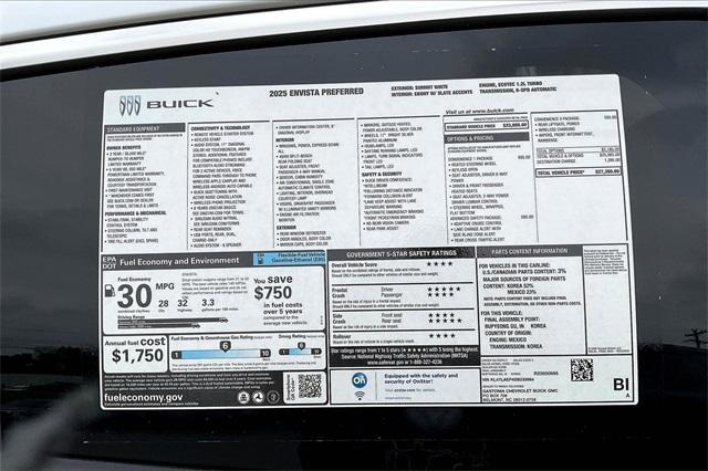 new 2025 Buick Envista car, priced at $25,380