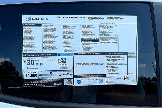 new 2026 Buick Encore GX car, priced at $26,380