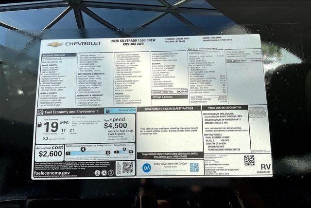new 2026 Chevrolet Silverado 1500 car, priced at $44,230