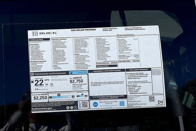 new 2026 Buick Enclave car, priced at $49,310